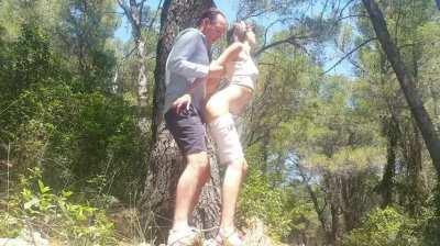 Me and my dad on our daily walk