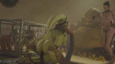 If this is how Jabba treats all of his slaves... then I wanna be his slave too~ (CyruSFM)