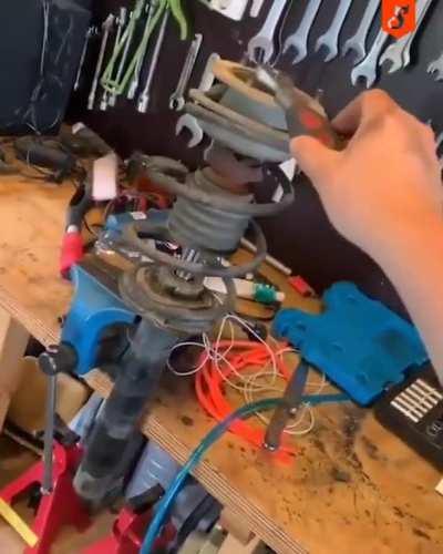 The amount of tension on a shock absorber.