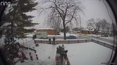 The way this FedEx guy delivered my brother-in-law’s new light bulbs... They were pretty broken