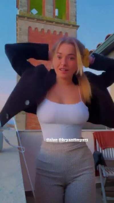 Her tongue at the end...