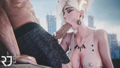 Mercy blowjob at the pool (Ronin) [Overwatch]