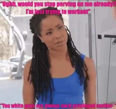 A fat-cocked pervert meets a sexy, disinterested cocktease at the gym. Neither of them finish the routine they had planned, but they both end up doing one hell of a workout together!