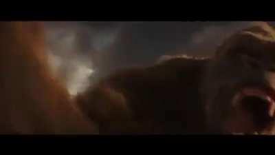 The big monkey popped the balloons