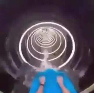 Going down a waterslide