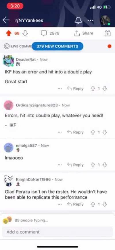 POV: IKF just made an error in an ALDS game.