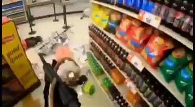 Actual footage of mass shooting at Buffalo supermarket