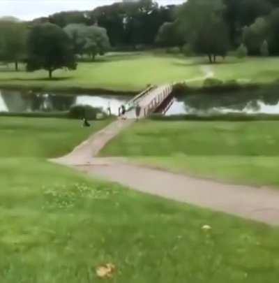 And the winner of a wet golf bag...this guy ( xpost r/GIFtedIndividuals )