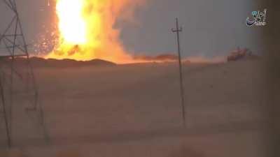 Abrams tank gets ammo-rack detonated by ATGM fired by ISIS.