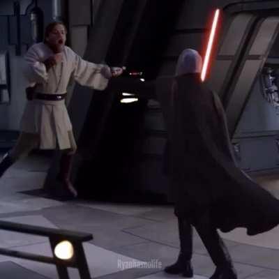 Dooku throws Kenobi
