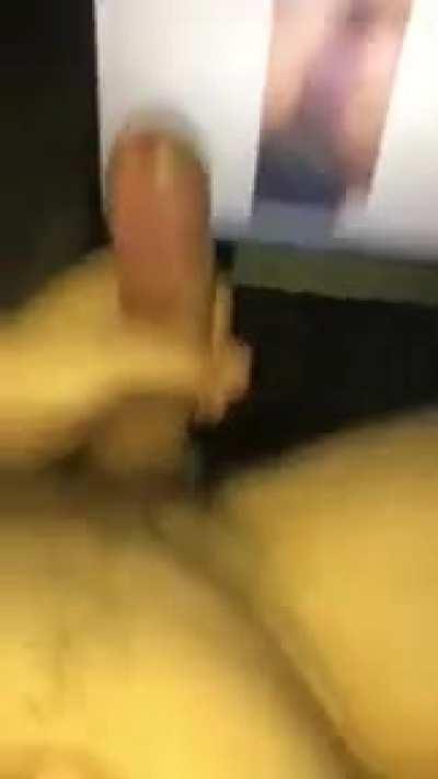 Big dick jerking to my moms tight Pussy