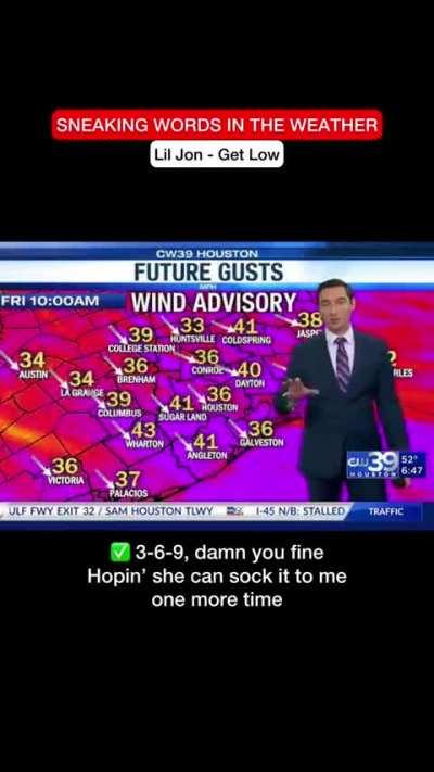 Meteorologist cleverly found a way to sneak lyrics from Lil Jon's 