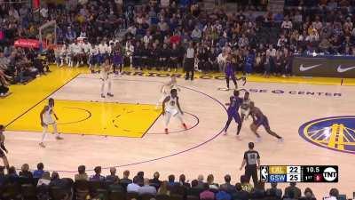 [Highlight] Kuminga and Wiseman block Lebron's layup. He is now 1/6 to start the game