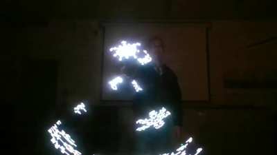 Chained Bike spoke LED flow