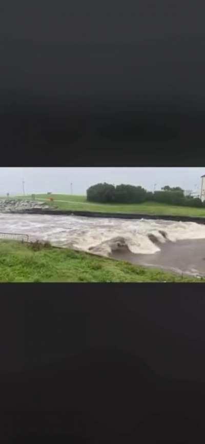 Shimna River burst banks in Newcastle, Co. Down