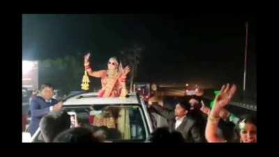 Celebrating on a Highway!