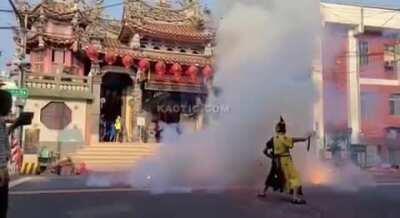 standing way too close to fireworks show.