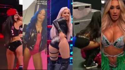 Pick one of these WWE divas for a facefuck and one to ride your face (Nikki Bella, Sasha Banks, Liv Morgan, AJ Lee, Carmella)