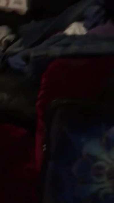 The handles of the bag are in the inside and you can’t zip the bag without putting them in