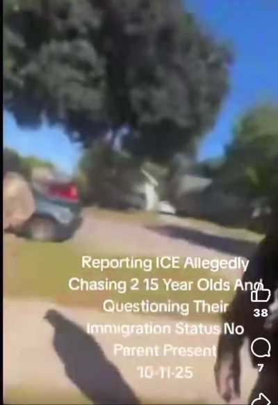 Chicago: Ice harassing 2 15 year olds without a parent.