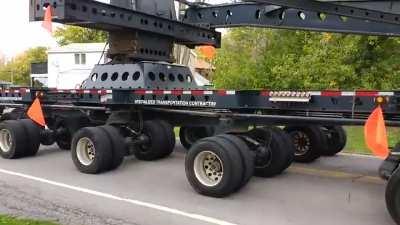 This 298,400lb nuclear waste cask and the dolly trailer used to transport it. Not my video, but I live nearby. It is coming from West Valley Demonstration Project in NY, a spent fuel reprocessing facility that was only in operation from 1966-1972. It has 