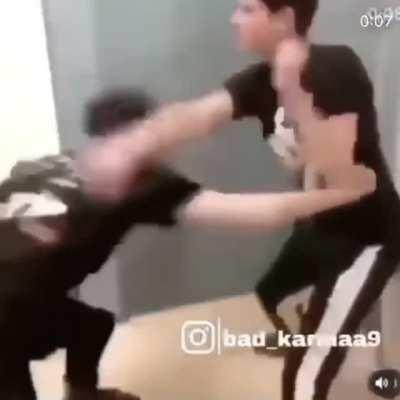 Bathroom boxing match