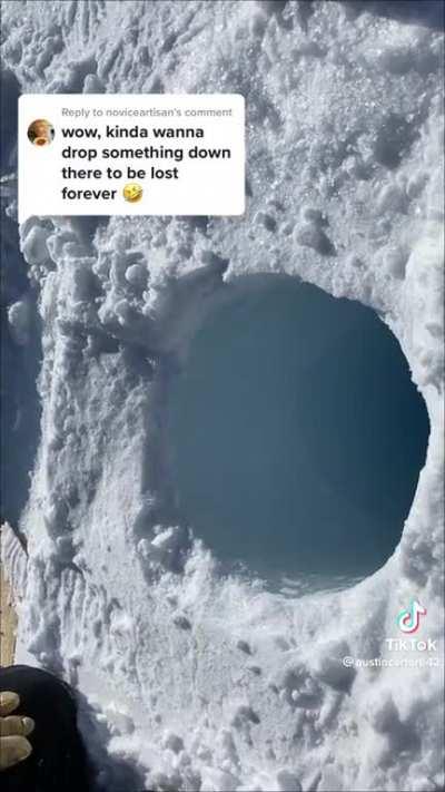 Dropping ice down the bore hole