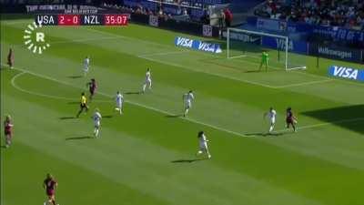 A player of Newzealand women's football team scores a hat-trick of own goals against USA.