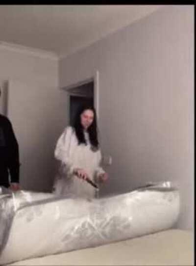 Haha. Mattress go fwoosh.