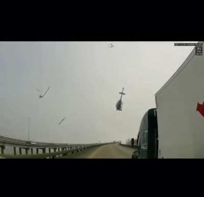 Just found out why the interstate was shut down yesterday…whoa