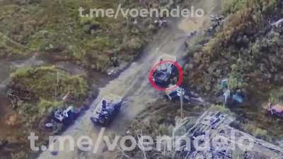 During offensive operations, Ukrainian forces receive fire and make a hasty retreat, when a BMP runs over friendly troops, then flips into a ditch