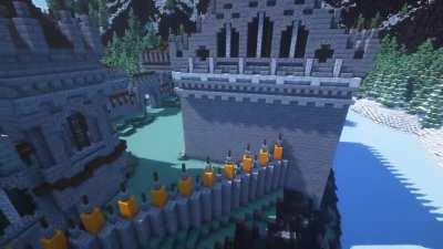 a timelapse of a snowy castle