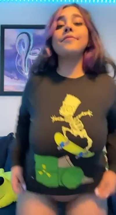 Do you prefer my big boobs or my thick ass?