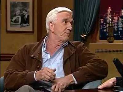 1993, Leslie Nielsen in Conan O'Brien show. Just, doing his thing.