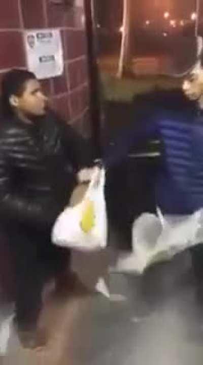 Acting cool in front of his friends