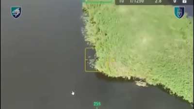 Compilation of drone strikes on the Russian boats with infantry trying to cross Dnipro river, Kherson region.