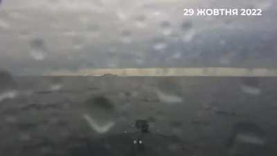 Russian Helicopter and attack boat attempt to destroy Ukrainiane Drone.