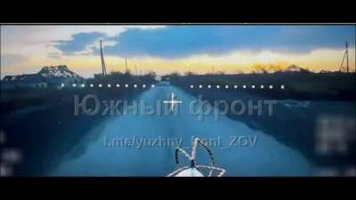 Fiber-optic drone hitting Ukrainian armored vehicle