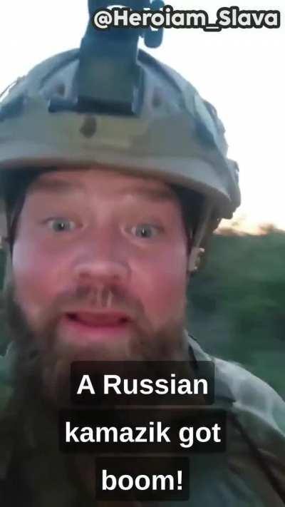 A delighted Ukrainian Hero sharing results from front after productive day. 💪