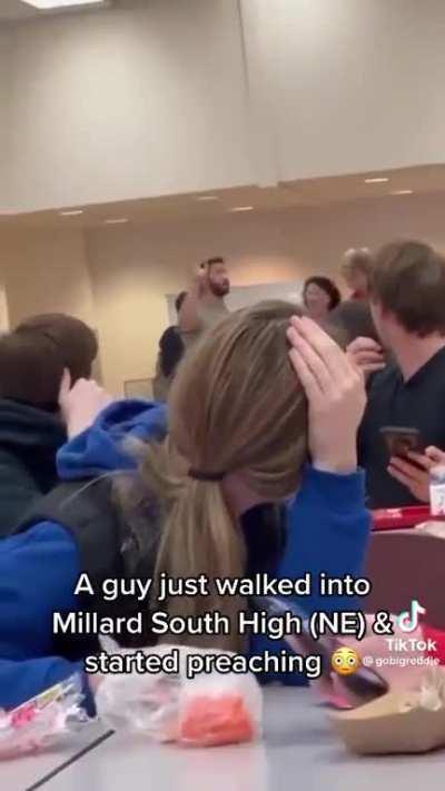 Christian fundamentalist harasses kids at a high school