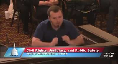 Angry MAGA boy drops the N-word during a MI senate committee hearing over a bill proposed to ban firearms from the state capitol. (Scratchy Audio Warning)