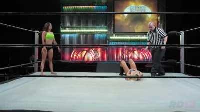 Mia St James uppercuts Skylar Phoenix, leaving her reeling