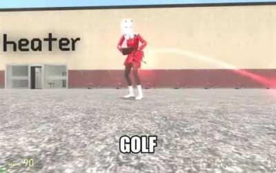 After marrying Hiro, Zero Two has decided to pursue a golfing career