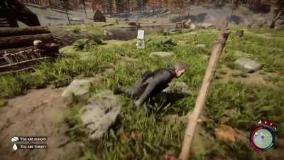 Please enjoy this clip of me losing it over Kelvin glitching and walking around like a dog