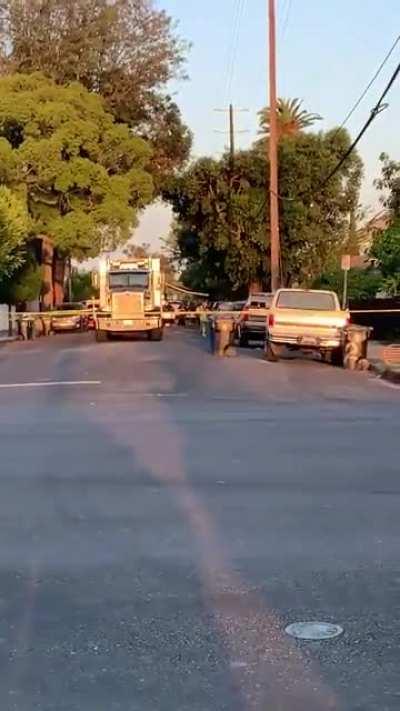 Video of fireworks explosion when LAPD bomb squad tried to destroy homemade explosives