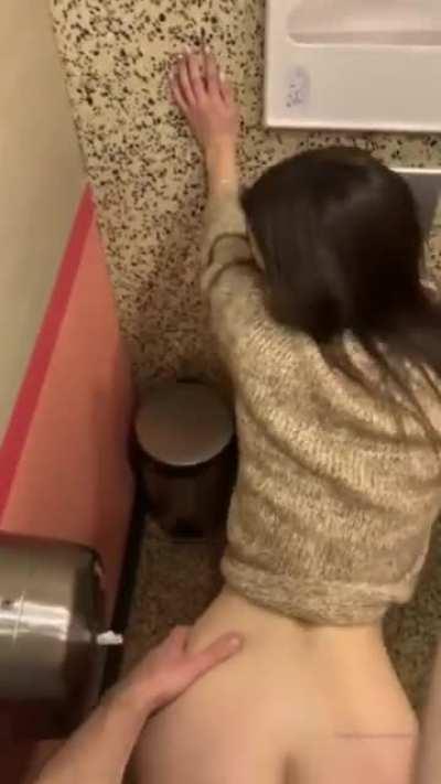 Tiny Asian in a Public Restroom