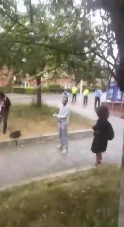 Racist at BLM protest in the UK