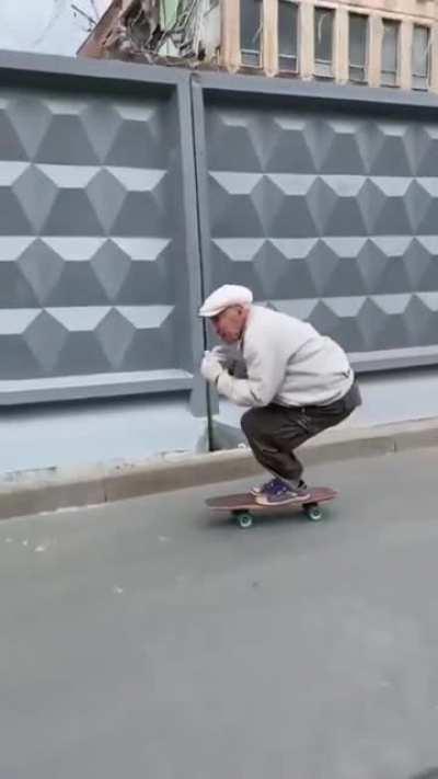 Skateboarding at 73 years old