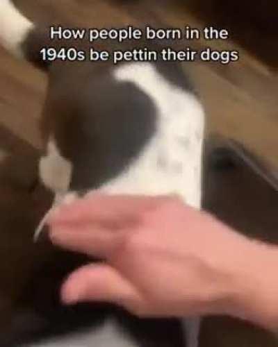 How people born in the 1940s pet their dogs