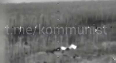 Ru pov: RU sniper shoots AFU soldier talking on phone 